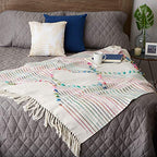 DII Multi Color Diamond Cut Throw, 50x60 with 2.5" Fringe - color: Multicolor