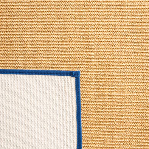 Martha Stewart SAFAVIEH x Collection Area Rug - 2'3" x 8' Runner, Natural & Navy, Sisal & Jute, Ideal for Living Room, Hallway, Foyer, Entryway, Bedroom (MSR9501D) - color: Natural/Navy, size: 2'3" x 8' (Runner)