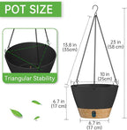 ZMTECH 2 Pack 10 Inch Hanging Planters for Indoor Plants, Modern Gray Hanging Planter with Visible Water Level Window & Metal Chain, Decorative Plant Hanger Indoor for Spring Balcony Decor