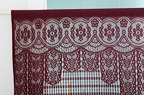 HSYLYM String Door Privacy Lace Curtain Macrame Boho Doorway Window Curtains for Wall Divider Windows Door Covers Decorative Room Separation (35×79in/90×200cm,Redviolet) - color: Redviolet, size: 35"W x 79"L (Pack of 1)