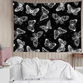 HVEST Butterfly Wall Hanging - Space Tapestry for Bedroom & Living Room, 59W x 51H inches - color: Black, size: 51"L x 59"W