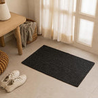 HOMEMONDE Handcrafted Woven Rectangle Jute Rug - Rustic Vintage Braided Reversible - Farmhouse Indoor Floor - Eco Friendly for Kitchen/Hallway/Living Room/Bedroom (Black, 2.3'x4'')