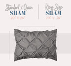 Elegant Comfort 2-Pack Sham Set Pinch Pleat Design, 1500 Premium Hotel Quality Microfiber, Stylish Design-Easy Care, Wrinkle and Stain Resistant, 2-Piece Sham Set, Pleated King, Silver Grey