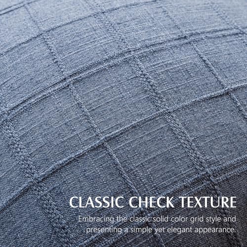Foindtower Set of 1 Decorative Linen Check Throw Pillow Cover Neutral Farmhouse Vintage Cushion Cover Modern Coastal Boho Home Decor for Sofa Chair Couch Bedroom Living Room Outdoor,16×16 Inch,Blue - color: Blue, size: 16" x 16" (Pack of 1)