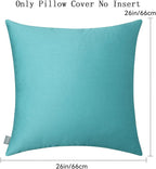 Thmyo 4-Pack 100% Cotton Comfortable Solid Decorative Throw Pillow Case, Square Cushion Cover Pillowcase Sublimation Blank Pillow Covers DIY Throw Pillowcase for Sofa (26x26 inch/ 66x66cm,Green)