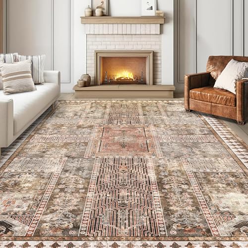 YARNSCAPE Vintage 3' x 5 ' Washable Area Rug - Stylish Indoor Rug for Living, Dining or Bedroom - Lightweight Carpet with Non-Slip Backing - Foldable for Easy Placement and Maintenance - Ivory - color: Vintage-ivory, size: 3' x 5' (Rectangular)