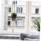 BESPORTBLE 1Pc Hand Woven Decorative Hanging Plant Basket Bohemian Rope Flower Holder for Home Decor for Balcony and Room Sturdy Durable Design
