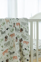 Little Jump Muslin Quilt Toddler Blanket - Silky Soft and Breathable Baby Quilt - Oversized 47" x 47" - 2 Layers Muslin Baby Blanket for Boy and Girls (Jungle-2)