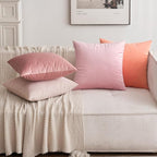 MIULEE Velvet Throw Pillow Covers 20x20 Inch, Pack of 2 - Bright Pink, Soft Solid Decorative Pillow Covers Cushion Cases Modern Luxury Valentines Home Decor for Spring Couch Sofa Bedroom Livingroom