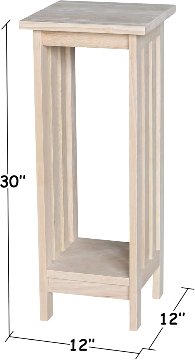 International Concepts Mission Plant Stand, 30-Inch High, Solid Parawood, Unfinished