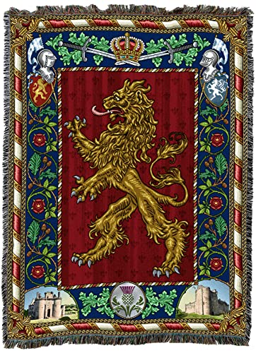 Pure Country Weavers Scottish Lion Blanket - Gift Fantasy Tapestry Throw Woven from Cotton - Made in the USA (72x54) - color: Scotland Lion, size: 72" x 54"