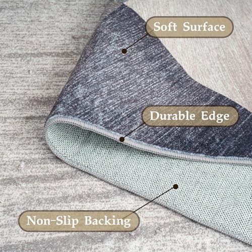 HOMFINE Washable Modern Area Rug - Geometry Style 5x7 Rugs for Living Room, Bedroom, Machine Washable Rug Soft Non Slip Non Shedding Area Rug - Green, 5'x7' - color: Green, size: 5' x 7' (Rectangular)