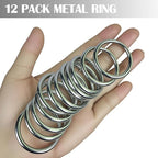 Ewparts Metal O Ring 1.5 inch Solid Metal Rings for Crafts 1.5 in 12 Pack 4mm Thick Heavy Duty 1 1/2 inch Welded O Rings Macrame for Sewing,Dog Leash,Dog Collor,Macrame Plant Hanger