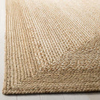 SAFAVIEH Natural Fiber Collection Area Rug - 4' Square, Natural & Ivory, Handmade Farmhouse Boho Coastal Rustic Jute, Ideal for High Traffic Areas in Living Room, Bedroom (NF885B) - size: 4' x 4' (Square)