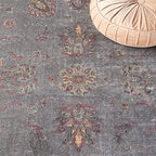 SAFAVIEH Vintage Collection Accent Rug - 4' x 5'7", Turquoise & Multi, Oriental Distressed Viscose Design, Ideal for High Traffic Areas in Entryway, Living Room, Bedroom (VTG117-2220)