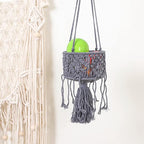 Macrame Plant Hangers with Tassels Indoor Hanging Planters Basket Handmade Cotton Rope Flower Pots Holder Stand Boho Home Decor Outdoor Decorations Round White