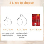 Nuptio 8 Pcs 3.15"/ 8cm Hanging Glass Tealight Holder Globe Plant Terrariums Glass Orbs Air Plants Tea Light Candle Holders Home Decor Indoor Outdoor Garden (6 Pcs + 2 Pcs)