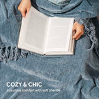 RECYCO Throw Blanket Soft Cozy Chenille Throw Blanket with Fringe Tassel for Couch Sofa Chair Bed Living Room Gift (Dusty Blue, 50'' x 60'') - color: Dusty Blue, size: 50'' X 60''