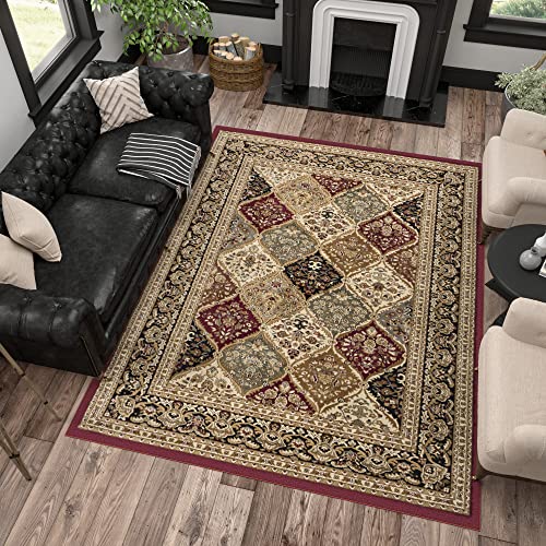 9x12 Area Rug for Living Room, Dining Room, Bedroom, Entryway | Alfombras para Salas | Large Rugs for Indoor | Traditional, Oriental | Red 8'9'' x 12'3'' - color: Red - Princeton, size: 8'9" x 12'3" (Rectangular)