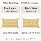 Decorative Throw Pillow Covers 12x20 Inch Set of 2 – Yellow Christian Lumbar Pillowcase – Give It to God and Go to Sleep/Relax God’s Got This – Spring Summer Faith Bedroom Bed Decor
