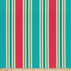 Pillow Perfect Stripe Indoor/Outdoor Accent Throw Pillow, Plush Fill, Weather, and Fade Resistant, Floor - 25" x 25", Green/Pink Aruba, 1 Count