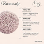 FRELISH DECOR Round Pouf Ottoman Hand Knitted 100% Cotton Pouf Foot Stool - Knitted Bean Bag - Floor Chair for Living Room Bedroom - Foot Rest for Couch (20 Diameter x 14 Height) - Cloud Pink
