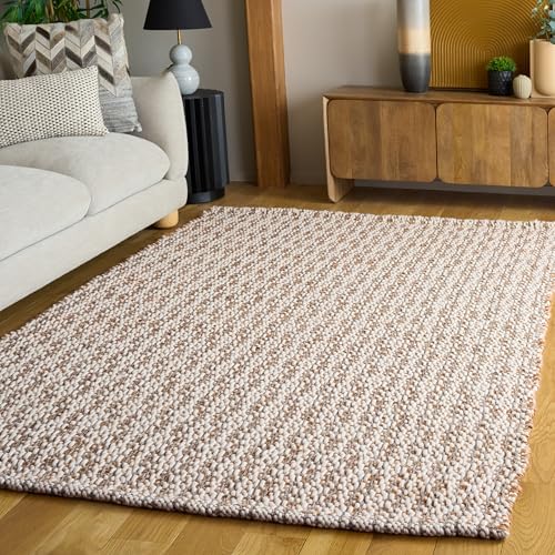 SAFAVIEH Area Rug 4x6 - Natural Fiber Collection - Natural & Grey, Handmade Jute & Wool, Ideal for Living Room, Bedroom, Dining Space (NFB225F) - color: Natural/Grey, size: 4' x 6' (Rectangular)