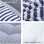 Tiita Indoor/Outdoor Cushions 22 Inch Round Striped Chair Cushions for Patio Garden Seat Cushion Pads for Home Floor Pillows Window Pad Set of 2, Blue