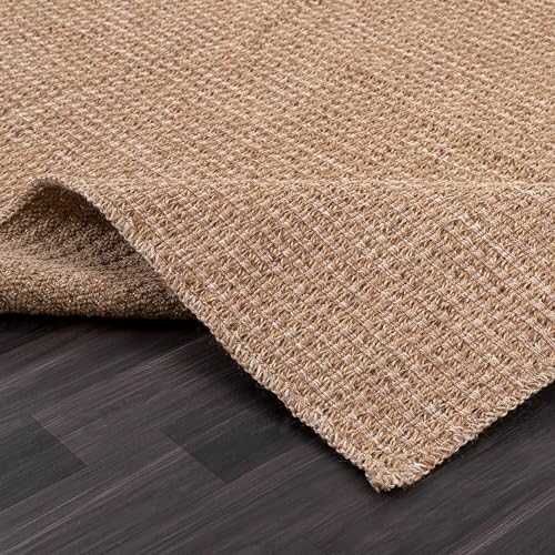 Easy Jute Door Mat 2x3 Indoor Outdoor Natural Rugs Solid Fiber Rug Woven Area Rug Boho Easy Clean Inside Carpet for Living Room Bedroom Dining Room Hallway or Outdoor Patio Porch (2 X 3 Natural) - color: Natural/Beige, size: 2' x 3' (Rectangular)