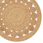 Savi Home Hand Woven Jute Braided Dot Rug, 3' Round - Natural, Reversible Area Rugs for Living Room, Farmhouse, Kitchen, Handcrafted 3 Feet Round Area Rugs - Natural - color: Natural, size: 3" (Round)