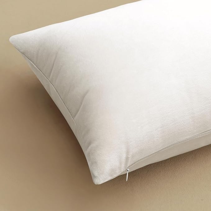 MIULEE Velvet Throw Pillow Covers 18x18 Inch, Pack of 2 -Pure White, Soft Solid Decorative Pillow Covers Cushion Cases Modern Luxury Home Decor for Spring Couch Sofa Bedroom Livingroom