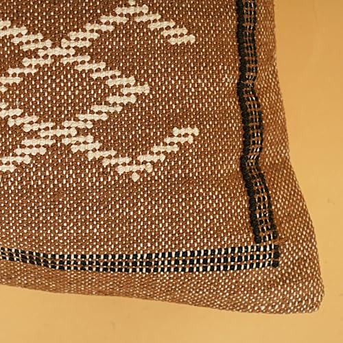Indian Cotton Cushion Cover Sabra Kilim Pillow Cover Designer Decorative Sofa 18x18 Inche Handwoven Cushion Case for Farmhouse Home Decor Spring Decorative Pillow (Pattern 3) - color: Pattern 3