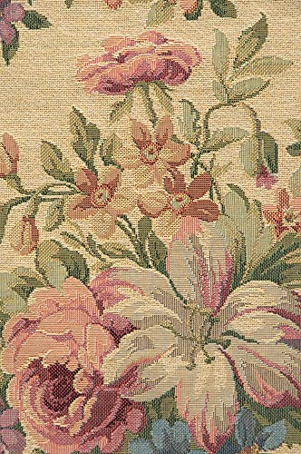Charlotte Home Furnishings Inc Premium 18x18 Decorative Throw Pillow Cover, Bouqet Floral Blue Cushion Cover, Cotton Jacquard Woven Pillow Cover for Couch, Sofa, Living Room Decor - color: Floral Blue