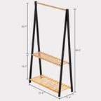 COPREE Bamboo 2-tier Hanging Plant Stand Planter Shelves Flower Pot Organizer Rack Multiple Flower Pot Display Holder Shelf Indoor Outdoor Heavy Duty Planter Shelving Unit