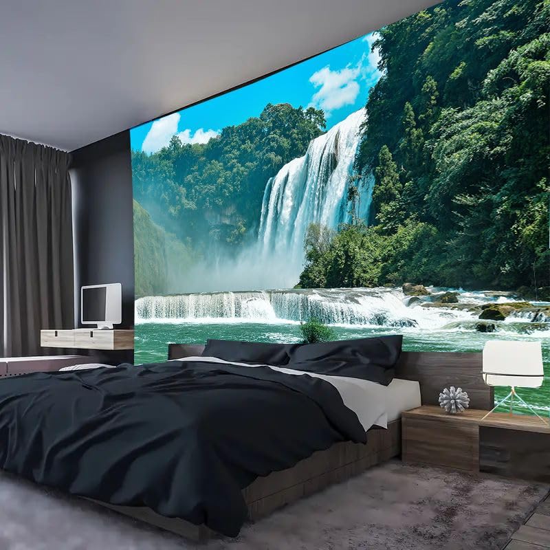 FENDROM Green Tree Forest Tapestry Waterfall Wall Hanging Nature Landscape Scenic Stone River Tapestries for Living Room Bedroom Dorm Home Decor - color: Y02, size: 59"L x 51"W