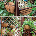 Pack of 2 pcs 14 Inch Half Round Coco Liners Hanging Basket 100% Natural Replacement Coconut Fiber Liner for Garden Flower Pot Vegetables Herbs - size: 14 Inch Half Round