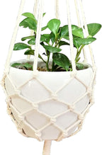 Macrame Plant Hanger Hanging Planter Hanging Net Basket Cotton Rope 52 Inch for 10 inch Pot, Pot and Plant Excluded (Beige)