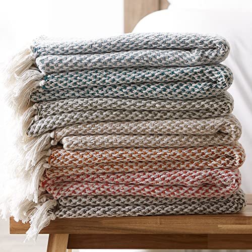 DII Woven Throw Collection 100% Cotton, Basketweave, 50x60, Teal - color: Teal, size: 50x60"