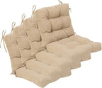 QILLOWAY Outdoor Seat/Back Chair Cushion Tufted Pillow, Spring/Summer Seasonal Replacement Cushions - Pack of 4 (Beige/Sand/Camel