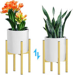 Heavy Plant Stand for 10"-16" Plant Pot Indoor Outdoor Corner, Adjustable Metal Heavy Duty for Large Pot (Golden 1 Pack)