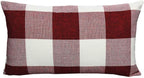 VAKADO 12x20 Inch Pack of 2 Farmhouse Retro Check Plaids Lumbar Throw Pillow Covers Christmas Decorative Rectangle Cushion Cases for Sofa Couch Car, Red White