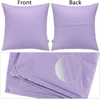 Thmyo 4-Pack 100% Cotton Comfortable Solid Decorative Throw Pillow Case Square Cushion Cover Pillowcase Sublimation Blank Pillow Covers DIY Throw Pillowcase for Sofa(18x18inch/45x45cm,Light Purple)