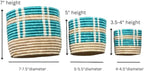 African Planter Baskets Sets of 3 Woven Sisal Baskets for Indoor Plant Pots Covers Home Decor Storage Organizer Gifts Zen Designs Arts and Crafts (Turquoise and Biege)