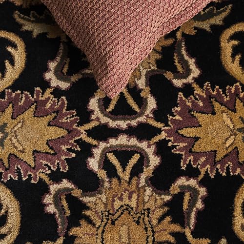 SAFAVIEH Classic Collection 7'6" x 9'6" Oval Black / Gold CL252A Handmade Traditional Oriental Premium Wool Area Rug - size: 7'6" x 9'6" (Oval)