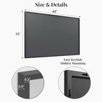 48''x36'' Extra Large Black Bathroom Mirror, Metal Framed Vanity Mirror for Wall, Wide 36x48 Rectangular Mirror Over Sink, Industrial Decor, Flush Mount