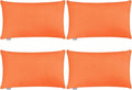 Thmyo 4-Pack 100% Cotton Lumbar Comfortable Solid Decorative Throw Pillow Case Rectangle Cushion Cover Sublimation Blank Pillow Covers Halloween DIY Throw Pillowcase(12x20inch/30x50cm,Orange)
