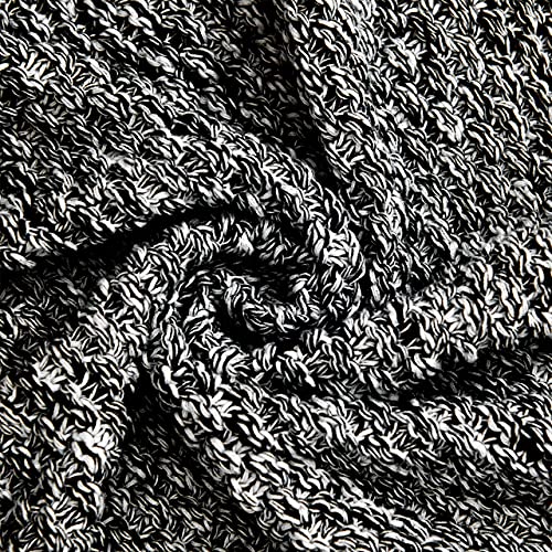 Longhui bedding 100% Cotton Knitted Throw Blanket – Black White, Soft & Cozy, Machine Washable, 51"x63" – Perfect for Living Room, Couch, Sofa, Bed or Travel - color: Black White, size: 51" x 63", Standard