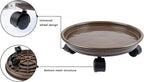 2Pcs Plant Caddy,Planter Pot Mover, Plant Pot Pallet Dolly Caster with Universal Wheels, Round Movable Planter Dolly Trolley Tray Pallet Outdoor Indoor Tree Flower Stand Planter (11.8 inch+2pcs+brown)