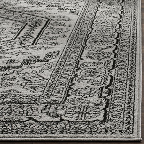 SAFAVIEH Adirondack Collection Runner Rug - 2'6" x 6', Silver & Black, Oriental Medallion Design, Non-Shedding & Easy to Clean, Ideal for Ideal for Hallway, Foyer, Kitchen, Entryway, Bedroom (ADR108A) - color: Silver/Black, size: 2'6" x 6' (Runner)