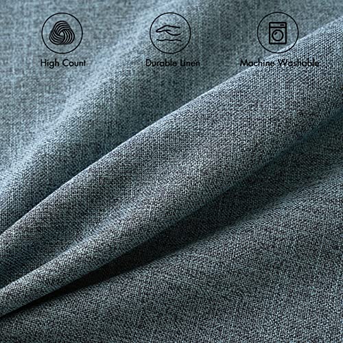 MIULEE Pack of 2 Decorative Linen Burlap Coastal Pillow Covers Farmhouse Accent Pillowcases for Sofa Car Couch Bedroom Living Room Decor 18x18 Inch Dusty Blue - color: Dusty Blue, size: 18" x 18" (Pack of 2)